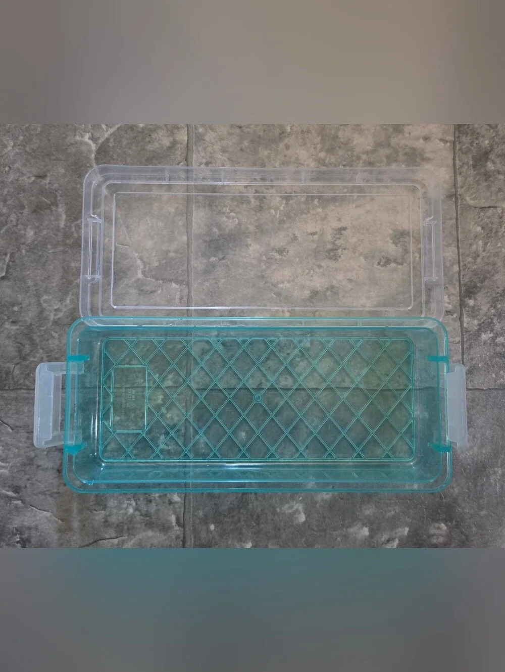 Rectangular Organzer with 2 Lock Containers in Teal BNIB